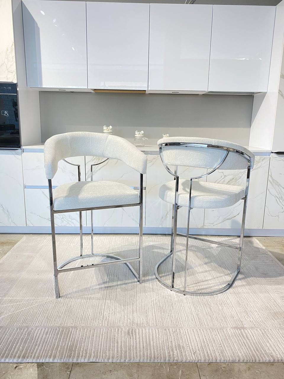 Стілець напівбарний Copas метал хром велюр (1 шт) - Aristomebli