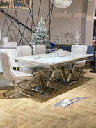 Стіл мармуровий Diamond хром 200 - Aristomebli